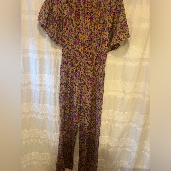 Raga by Anthropologie Jumpsuit Size XS Tassel Waist Tie Pockets Boho - Picture 4 of 8